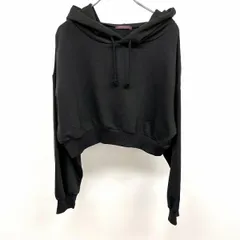 【中古】[印象AB] URBAN RESEARCH アーバンリサーチ スウェット / プルオーバー / パーカー レディース FREE ブラック 黒 ポリ×綿 ショート丈 裏毛 無地 長袖のサムネイル