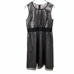 【中古】[印象AB] PLATA プラタ ワンピース レディース 11AR L グレー ポリ100% ノースリーブ 薄手 メッシュパネル 無地 背中ファスナーのサムネイル
