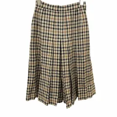 【中古】[印象AB] DAKS ENGLAND ダックス キュロットパンツ レディース 60-88 ブラウン 茶×黒×白 ウール×ナイロン(裏地：キュプラ100%) サイドファスナー 裾フレア チェックのサムネイル