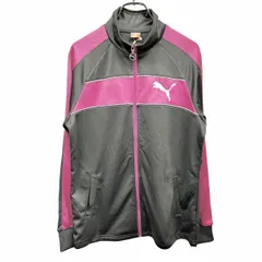 【中古】[印象A] PUMA プーマ ジャージ / トラックジャケット レディース O LL ピンク ピンク×グレー ポリ100% 少し薄手 ハイネック ラグラン ロゴ刺繍 長袖のサムネイル