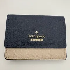 kate spade ケイトスペード バイカラー 三つ折り財布 コンパクト財布 ミニ財布 ネイビー ベージュ