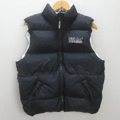 t■ファーストダウン/FIRST DOWN リバーシブル ダウンベスト■黒×白【メンズL】men's/7【中古】■