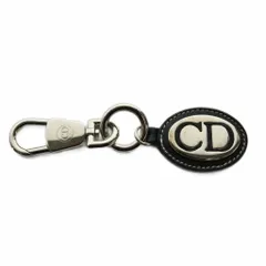 クリスチャンディオール Christian Dior CD ロゴレザー バッグチャーム 黒 ブラック /AQ ■OS ■SH
