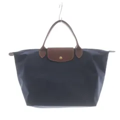 ロンシャン LONGCHAMP ル プリアージュ トートバッグ M ハンドバッグ 紺 ネイビー 茶色