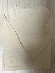 UNIQLO ユニクロ カシミア 100% Vネック アイボリー