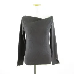 プロポーション ボディドレッシング PROPORTION BODY DRESSING ニットセーター 長袖 リブ グレー F *T494