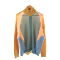 ディーゼル DIESEL モヘヤウールニットジャケット カーディガン ジップアップ XS ライトブルー ベージュ ピンク /NR ■OS