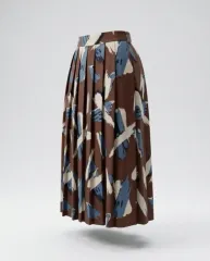 レディースF / マリ＆アース ペインティング 밴딩 スカート BR A-139