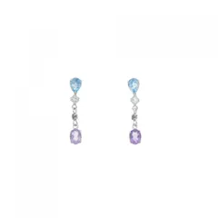 K10WG カラーストーン ピアス