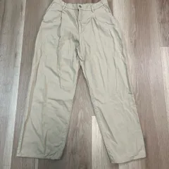 【226792】UNIQLO ユニクロ  ドレープデニムタックパンツ　ストレート　ウエストゴム　コットン　L  ・ 468848 ベージュ