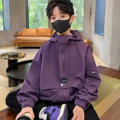 ☆ Bパープル ☆ 130cm ☆ キッズマウンテンパーカー アウター mmkidso14i キッズ マウンテンパーカー ジュニア ウインドブレーカー アウター 子供 男の子 ジャケット ブルゾン パーカー 上着 子ども こども 防寒 アウトドア