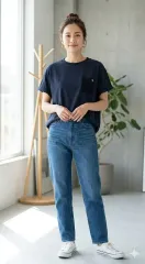 アーノルドパーマー レディース バッグ ストライプ シャーリング Tシャツ (Lサイズ)