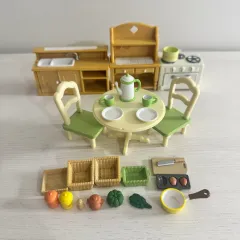5033) オールド)廃盤)シルバニアファミリー デラックス キッチンセット キッチンセット(食卓 シンク など)
