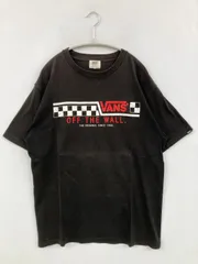 VANS バンズ Tシャツ/カットソー XL ブラック 前面プリント ブランドロゴ ミドル丈 半袖 クルーネック(丸首)