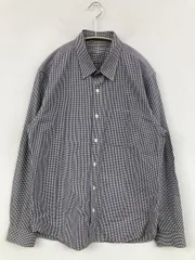無印良品 ムジルシリョウヒン シャツ/ブラウス L ネイビー コットン チェック柄 ミドル丈 長袖 レギュラーカラー