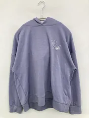 Disney ディズニー パーカー L スカイブルー 無地 ワンポイント プルオーバー 長袖