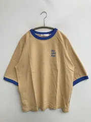 niko and ... ニコアンド Tシャツ/カットソー L ベージュ 前面プリント バックプリント ミドル丈 半袖 クルーネック(丸首)