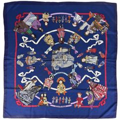 極美品】HERMESエルメス カレ90 ハロードリー シルク スカーフ ブルー