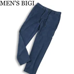 MEN'S BIGI メンズビギ 通年★ デニム調プリント ストレッチ スリム イージー パンツ Sz.M メンズのサムネイル