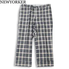 NEWYORKER ニューヨーカー 通年★ チェック柄 ノータック アンクル トラウザー パンツ スラックス Sz.79 メンズのサムネイル