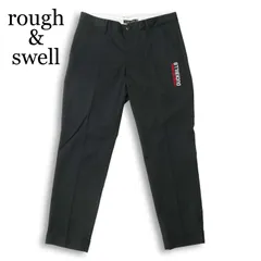 rough&swell ラフアンドスウェル ゴルフ 通年★ ロゴ刺繍 テーパード スラックス パンツ Sz.M メンズ 黒