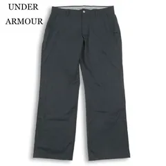 UNDER ARMOUR アンダーアーマー 春夏★ ストレッチ ストライプ ロゴ刺繍 スラックス パンツ Sz.88 メンズ ゴルフ