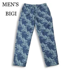 【美品】MEN'S BIGI × LIFE メンズビギ 春夏★ アニマル 総柄 ゼブラ プリント ストレッチ イージー パンツ Sz.3 メンズのサムネイル