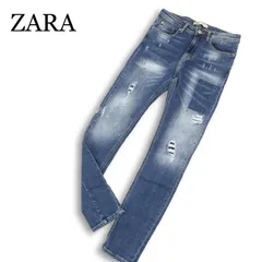 ZARA ザラ マン 現行タグ ストレッチ ダメージ加工 ペイント★ スキニー デニム パンツ ジーンズ Sz.30 メンズ