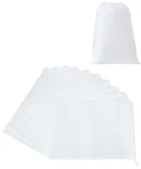 Chocople 収納袋 巾着 不織布 収納 10枚入り ラッピング 収納 袋 (白, 30×40cm) [白] [30×40cm]