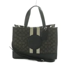 コーチ COACH デンプシー 2WAY ハンドバッグ ショルダーバッグ シグネチャー ジャカード 黒 アイボリー CQ877 /MI ■OS