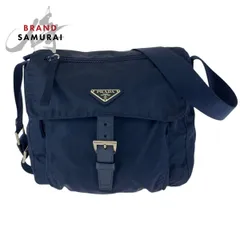 美品 PRADA プラダ テスート 三角ロゴプレート ネイビー シルバー金具 ナイロン/レザー バックパック デイパック レディース 601283【中古】