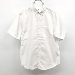 【中古】[印象AB] GLOBAL WORK グローバルワーク シャツ メンズ S ホワイト 白 ポリエステル×綿 ANTI SWEAT STAIN 無地 ボタンダウン 半袖 胸ポケットのサムネイル