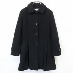 【中古】[印象BC] PAUL＆JOE SISTER ポールアンドジョーシスター コート レディース 38 ブラック 黒 ウール×ナイロン ボタン留め 背中リボンデザイン ステンカラー 裾フレア 裏地付き 長袖のサムネイル