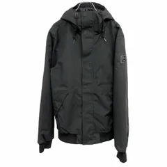 【中古】[印象A] BILLABONG ビラボン パデッドジャケット / パーカー メンズ M 杢チャコールグレー ポリ100% ハイネックフード 左二の腕にロゴパッチ リブカフス キルティング裏地 内ポケット×１ チンガード 中綿 ドットボタン×ジップのサムネイル