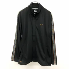【新品/訳アリ】[印象NB] ナイキ NIKE ジップアップ ジャケット ブルゾン フライフロント 長袖 ポリ100% M ブラック×オレンジ×グレー 黒 メンズ