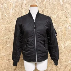 【中古】[印象B] Ag by aquagirl エージー バイ アクアガール レディース M ブラック 黒 ナイロン100% 薄手の中綿入り MA-1 ブルゾン ジャケット 長袖のサムネイル