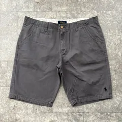 ポロ 裾ポニー刺繍 チノショーツ W38 グレー Polo ハーフパンツ ショートパンツ 短パン メンズ ビッグサイズ 大きいサイズ ストリート アメカジ ワーク チノパン 定番 灰色