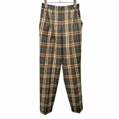 【中古】[印象A] DAKS GOLF ダックス ゴルフ パンツ レディース M (64-70) 茶系×緑×赤×紺 毛100% ジップフライ テーパード チェック 裏地付き 2タックのサムネイル