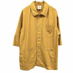 古着 ニコアンド シャツジャケット 無地 7分袖 ポリ×レーヨン×麻×綿×ナイロン F マスタードイエロー 黄色系 メンズ(レディース？)
