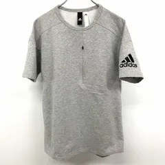 古着 アディダス adidas Tシャツ カットソー ミニ裏毛 胸にジップポケット 半袖 綿×ポリエステル×ポリウレタン S ヘザーグレー レディース