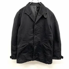 【中古】[印象B] TAKEO KIKUCHI タケオキクチ ジャケット メンズ 2 ブラック 黒 綿100% 内ポケット×２ サイドベンツ 裏地付き ボタン留め ヘリンボーン チンストラップ付き 長袖のサムネイル