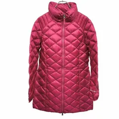 【中古】[印象A] Eddie Bauer エディーバウアー ダウンコート レディース M (PM) ピンク ナイロン100%(ダウン80%+フェザー20%) ハイネック ジップポケット 内ポケット×１ 内側にリーフとロゴの柄 少し薄手 キルティング 長袖のサムネイル