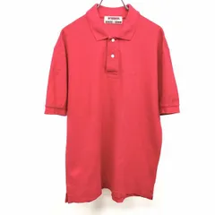 古着 マックレガー McGREGOR ポロシャツ 鹿の子 ロゴ刺繍 半袖 ショートスリーブ 日本製 綿100% コットン L ピンクレッド系 赤系 メンズ 男性