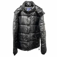 【中古】[印象BC] Penfield ペンフィールド ジャケット / パーカー メンズ L 黒 ポリ100% ジップポケット 内ポケット無し 胸にロゴ刺繍 フードのファーは脱着不可 中綿 フード脱着可 ドットボタン×ジップアップ ハイネック 長袖のサムネイル