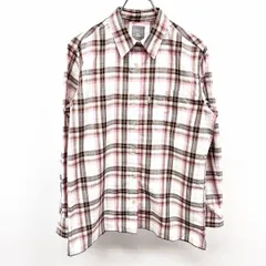 【中古】[印象AB] mizuno OUTDOOR ミズノ アウトドア シャツ レディース M ピンク ピンク×茶系×青×白 ポリ100% 裾の両サイドにスリット 長袖 チェック ボックスカット 胸ポケットのサムネイル