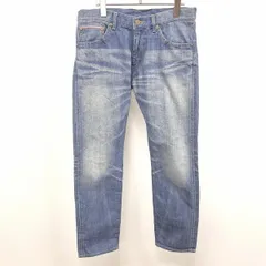 【中古】[印象AB] TK ティーケー パンツ / ジーンズ / ジーパン メンズ 3 ブルー×ピンク系 青 綿100% ジップフライ デニム セルビッチ 若干テーパード USED加工のサムネイル