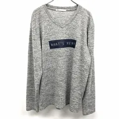 【中古】[印象A] ikka イッカ Tシャツ メンズ L ヘザーグレー ポリエステル×レーヨン×ポリウレタン WHAT'S NEW ストレッチ プリント Vネック 長袖のサムネイル