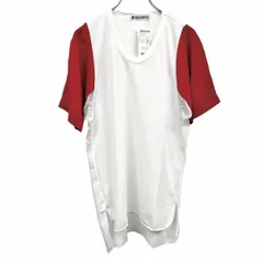 【新品/訳アリ】[印象NB] DESCENTE デサント メッシュシャツ メンズ O XL LL レッド 赤 ポリ100% 脇は身頃のメッシュよりも粗い目のメッシュです 袖は普通の生地 透け感 シアー 無地 半袖 ロングテールのサムネイル
