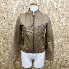 【中古】[印象BC] URBAN RESEARCH アーバンリサーチ レディース 36 ブラウンベージュ系 羊革 ライダースジャケット レザージャケット シングル 長袖のサムネイル