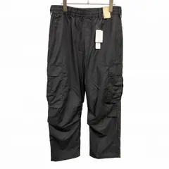 【新品】[印象N] BACK NUMBER バックナンバー カーゴパンツ メンズ L 黒 ポリ×レーヨン 薄手 前閉じ 無地 ひざが立体裁断 ストレートのサムネイル